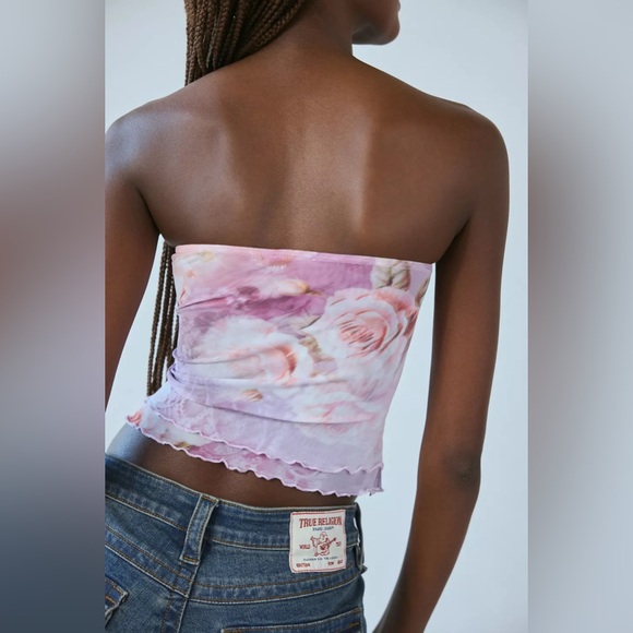 Silence + Noise Kori Printed Mesh Tube Top - Picture 2 of 3